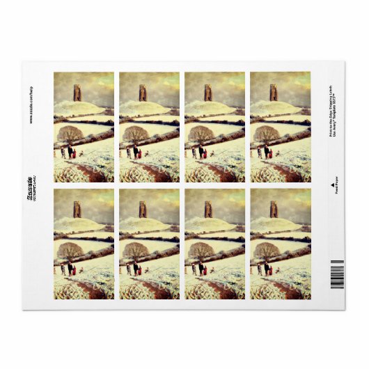 Wintry Glastonbury Tor ラベル (フルシート)