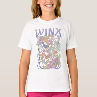 Winxクラブメインキャストフェアリーのポーズ動揺してフローラ Tシャツ
