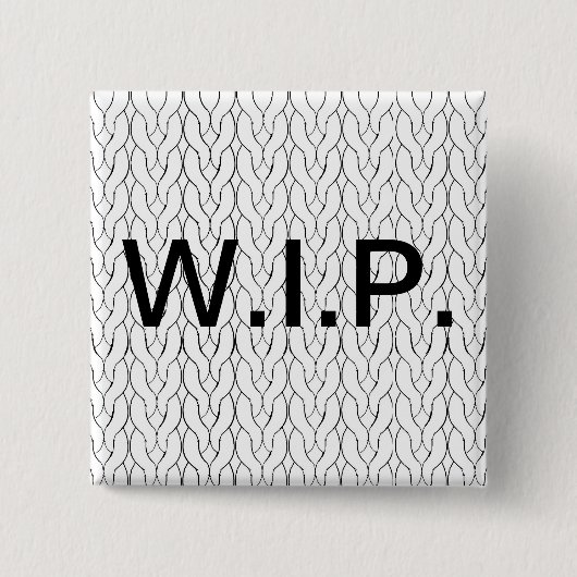 WIPの未完成品の編み物ボタン 缶バッジ (正面)