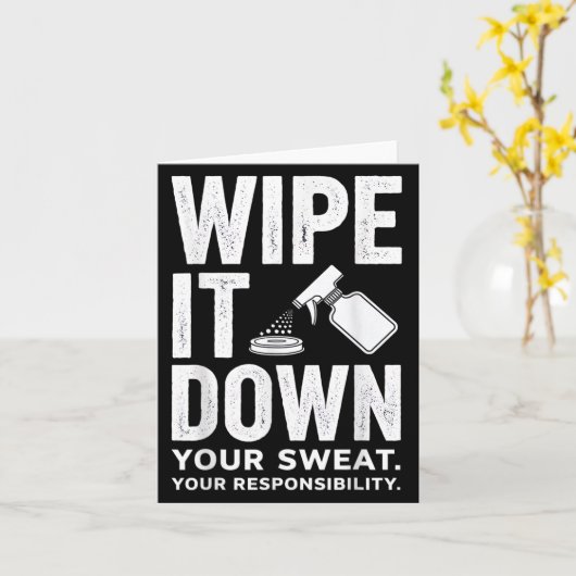 Wipe It Down Fitness Motivation Art カード (黄色い花)
