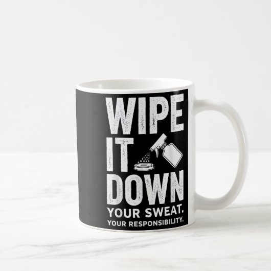 Wipe It Down Fitness Motivation Art  コーヒーマグカップ (右)