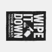 Wipe It Down Fitness Motivation Art  フリースブランケット (正面(横))