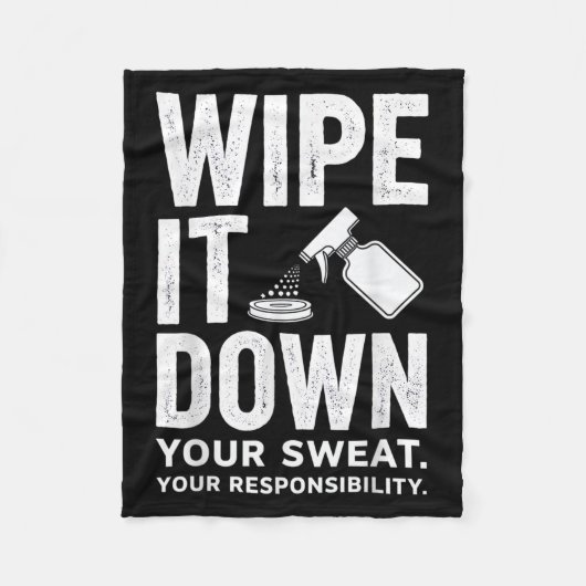 Wipe It Down Fitness Motivation Art  フリースブランケット (正面)