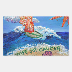 Wipe Out Cancer Angel Artシールデカール 長方形シール