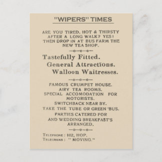 Wipers Times 1916からのファクシミリ抽出 ポストカード