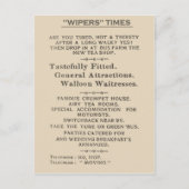Wipers Times 1916からのファクシミリ抽出 ポストカード (正面)