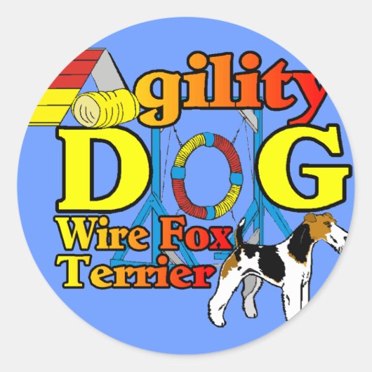 Wire_キツネ_Terrier_Agility_ ラウンドシール (正面)