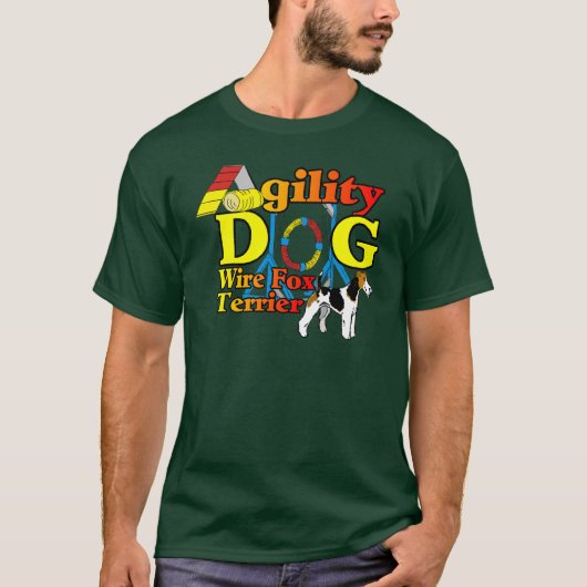 Wire_キツネ_Terrier_Agility_ Tシャツ (正面)