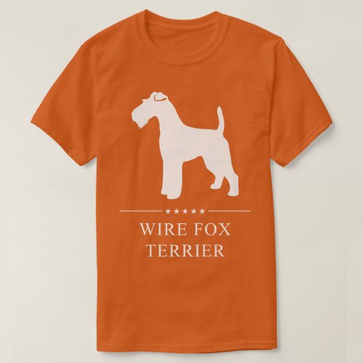 Wire Fo Terrier Dog White Silhouette Premium  Tシャツ (デザイン正面)