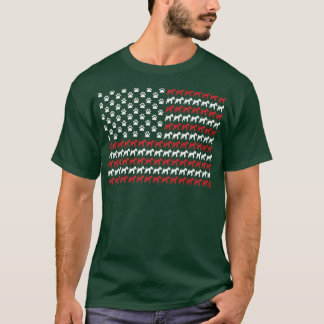 Wire For Terrier 4th of July Dog Pawプリントプレミアム Tシャツ