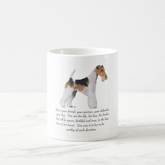 Wire Fox Terrierの思い出の品 女性 コーヒーマグカップ (中央)