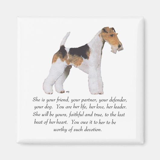 Wire Fox Terrier メモリアル レディース マグネット (正面)