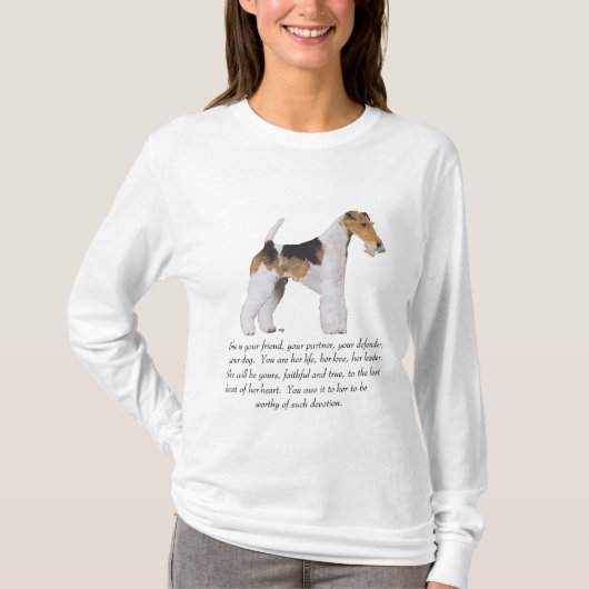 Wire Fox Terrier メモリアル レディース Tシャツ (正面)