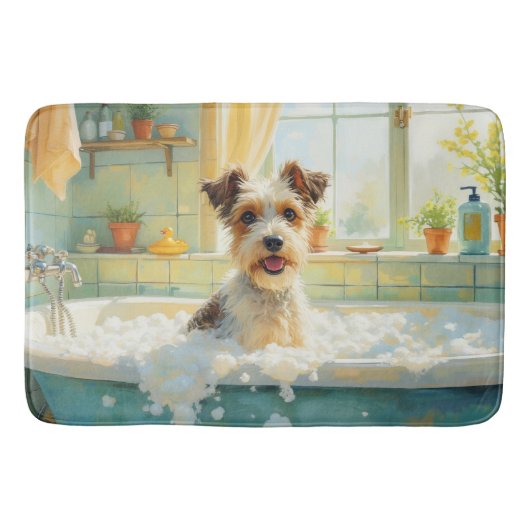 Wire Fox Terrier Bath Decor バスマット (正面)