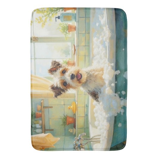 Wire Fox Terrier Bath Decor バスマット (正面縦)