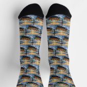 Wire Fox Terrier Christmas Boat Holiday ソックス (上部)