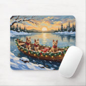 Wire Fox Terrier Christmas Boat Holiday マウスパッド (マウス)