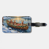 Wire Fox Terrier Christmas Boat Holiday ラゲッジタグ (裏面横)