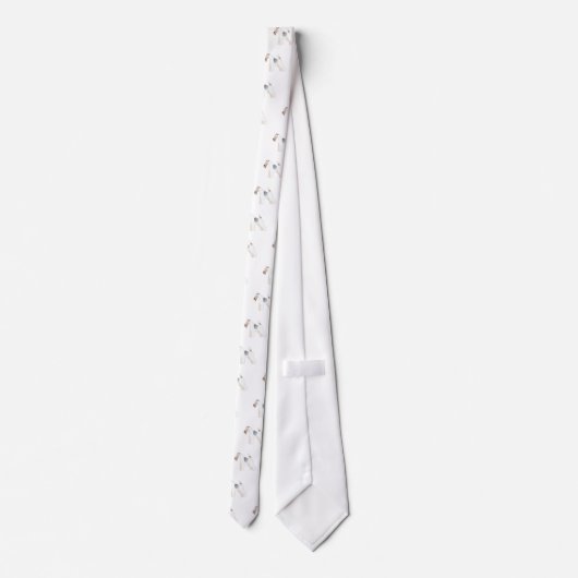 Wire Fox Terrier Dog Breed Illustration Silhouette ネクタイ (裏面)