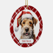Wire Fox Terrier Dog Ceramic Circle Ornament セラミックオーナメント (右)
