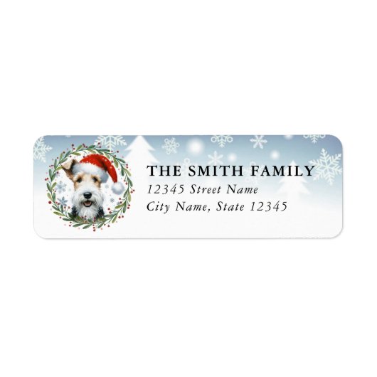 Wire Fox Terrier Dog Return Address Labels ラベル (正面)