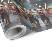 Wire Fox Terrier Dogs Christmas Snow Holiday ラッピングペーパー (ロールコーナー)
