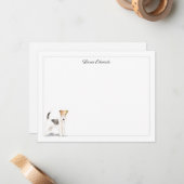 Wire Fox Terrier Gray Border Personalized ノートカード (正面/裏面インサイチュ)