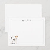 Wire Fox Terrier Gray Border Personalized ノートカード (正面/裏面)