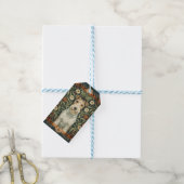 Wire Fox Terrier in William Morris Floral Style ギフトタグ (より糸付き)