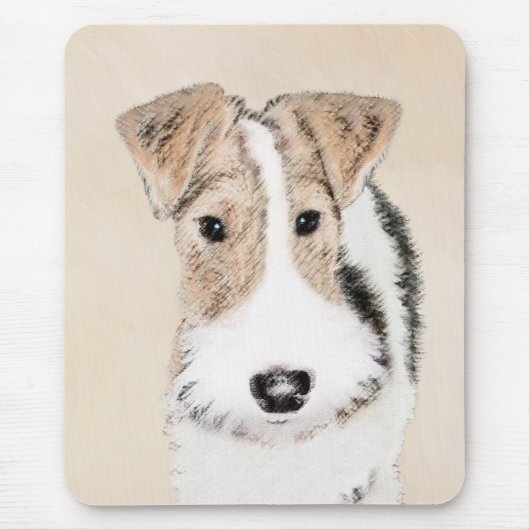 Wire Fox Terrier Painting - Cute Original Dog Art マウスパッド (正面)