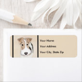 Wire Fox Terrier Painting - Cute Original Dog Art ラベル (インサイチュ)