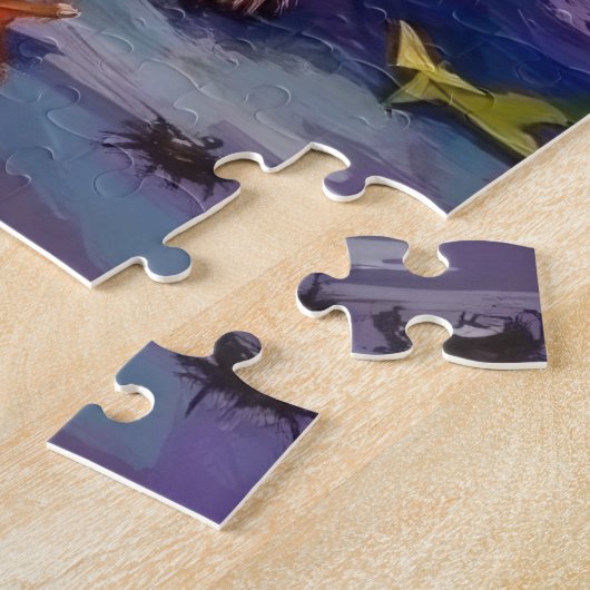 Wire Fox Terrier Trick-or-Treating Halloween ジグソーパズル (側面)