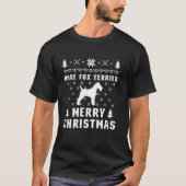 WIRE FOX TERRIER Ugly Christmas Dog Lovers Gift  Tシャツ (正面)