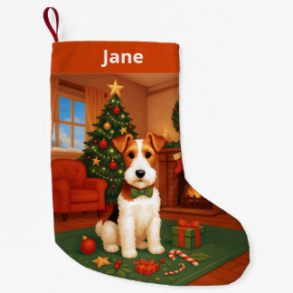 Wire Hair Fox Terrier Christmas Stocking スモールクリスマスストッキング