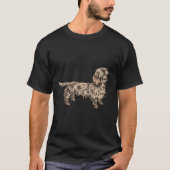 Wire Haired Dachshund Cute Dog Art Tシャツ (正面)