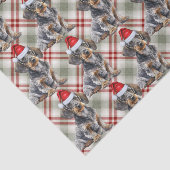 Wire Haired Dachshund Santa Dog Plaid Christmas 薄葉紙 (詳細)