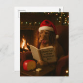 Wire haired Vizsla 'Cheese Tax' Christmas postcard ポストカード (正面/裏面)