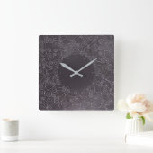 wire ornaments on black background スクエア壁時計 (ホーム)