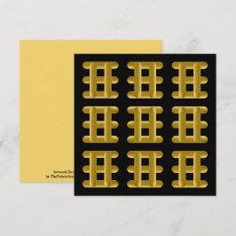Wired Golden Cord Squared Pattern Gold On Black カード