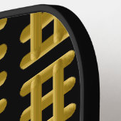 Wired Golden Cord Squared Pattern Gold On Black ピックルボールラケット (左詳細)