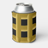 Wired Golden Cord Squared Pattern Gold On Black 缶クーラー (缶裏面)