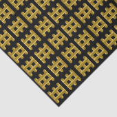 Wired Golden Cord Squared Pattern Gold On Black 薄葉紙 (詳細)