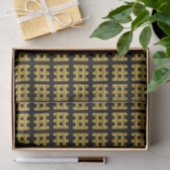 Wired Golden Cord Squared Pattern Gold On Black 薄葉紙 (ギフト)