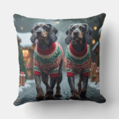 Wired Haired Pointing Griffon Dogs Christmas Snow  クッション (裏面)