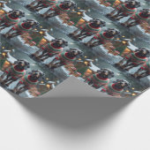 Wired Haired Pointing Griffon Dogs Christmas Snow  ラッピングペーパー (角)