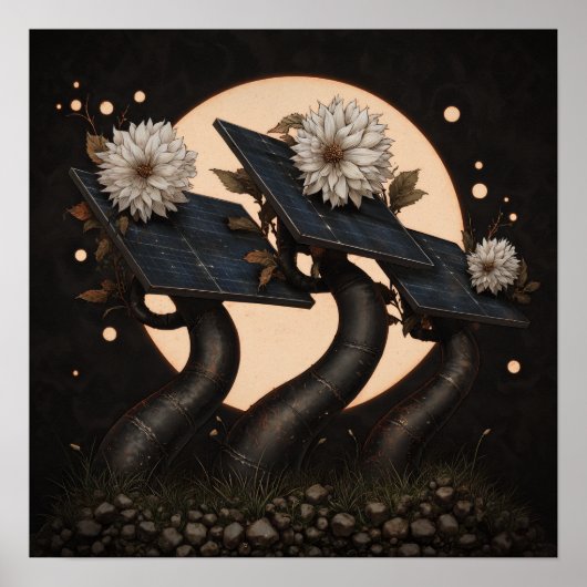 Wired to the Sun - Solarpunk Poster ポスター (正面)