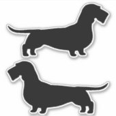 Wirefold Dachshund Dogシルエットのステッカーセット シール (正面)