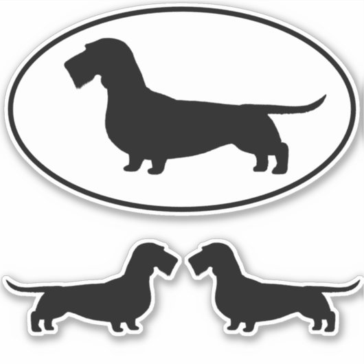 Wirefold Dachshund Dogシルエットシールセット シール (正面)