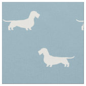 Wirefold Dachshund Dogシルエット模様（青） ファブリック (クローズアップ)