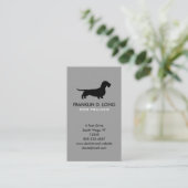 Wirefold Dachshund Dog Silhouette Vertical Gray 名刺 (スタンド正面)